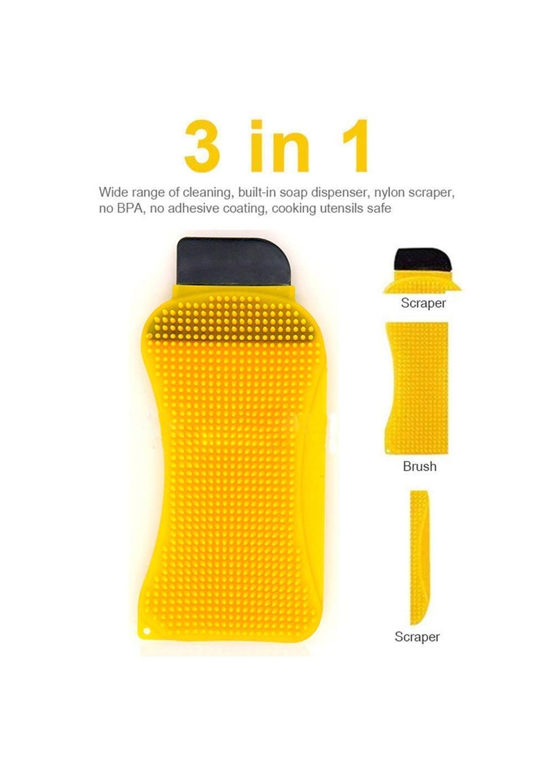 VDHJA VDHJA Dishwashing Brush Cleaning Vegetables Scrubber Cleaner Tools Silicone Tableware Multifunction Kitchen Supplies MULTI COLOR  - Image 2