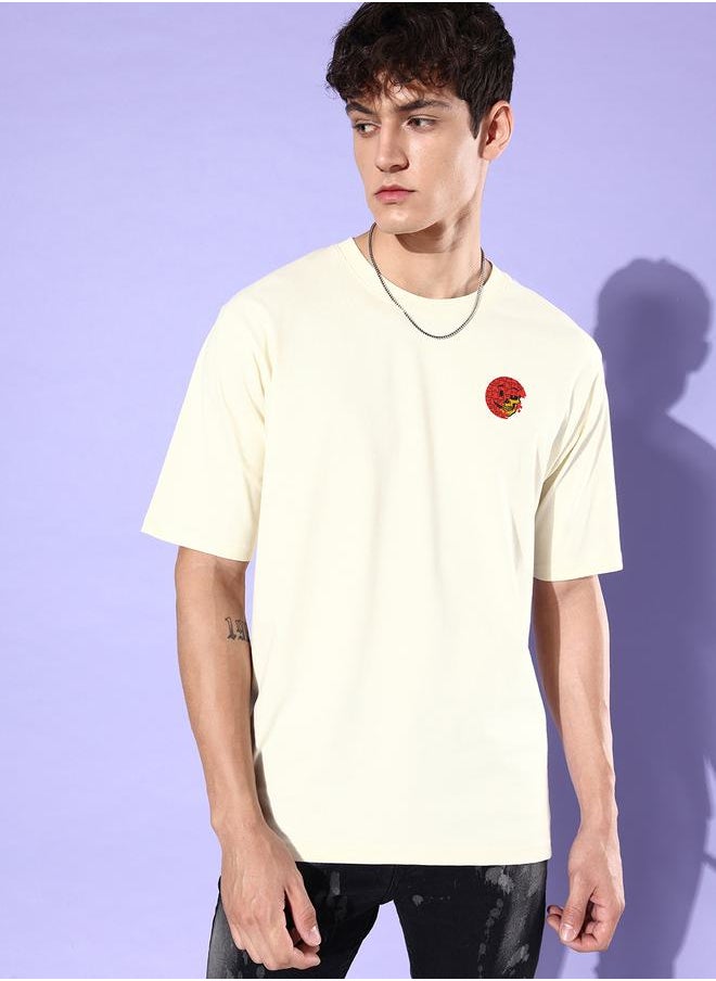 Difference of Opinion Back & Front Graphic Print Oversized T-Shirt with Drop Shoulder Sleeves by Styli  - Image 3