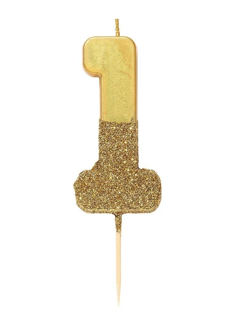 Talking Tables Talking Tables 1 Number Birthday Candles, Candle for Cake Decoration, Candle for Birthday Cake Topper, Anniversary Cake Number Candle. Candle stick for special occasions such as birthdays and Anniversaries (1 Number Candle, Gold Glitter Dipped Candle)