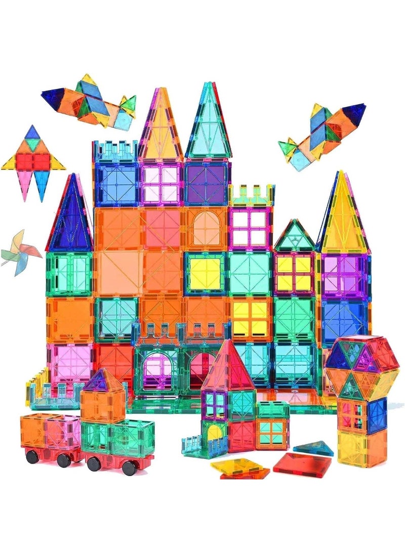 PLAYZO Magnetic Tiles for kids, 100 pcs 3D Building Blocks Constructional Set, Tiles Magnet for Girls Boys Sensory Magnetic Blocks Building Toys for Kids Preschool Learning Montessori Toy for 3 Year Old Toddler Age 3 to 8 - Image 1