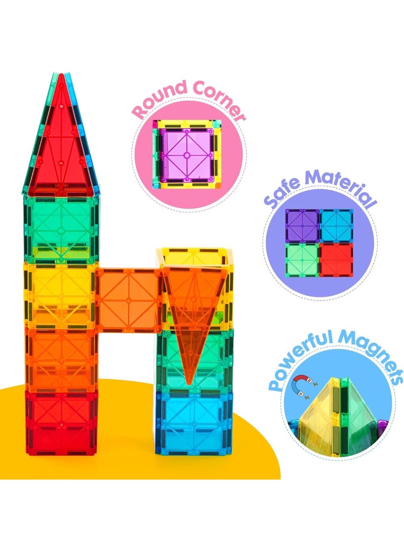 PLAYZO Magnetic Tiles for kids, 100 pcs 3D Building Blocks Constructional Set, Tiles Magnet for Girls Boys Sensory Magnetic Blocks Building Toys for Kids Preschool Learning Montessori Toy for 3 Year Old Toddler Age 3 to 8 - Image 3