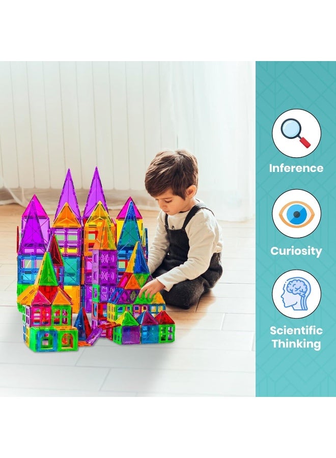 PLAYZO Magnetic Tiles for kids, 100 pcs 3D Building Blocks Constructional Set, Tiles Magnet for Girls Boys Sensory Magnetic Blocks Building Toys for Kids Preschool Learning Montessori Toy for 3 Year Old Toddler Age 3 to 8 - Image 4