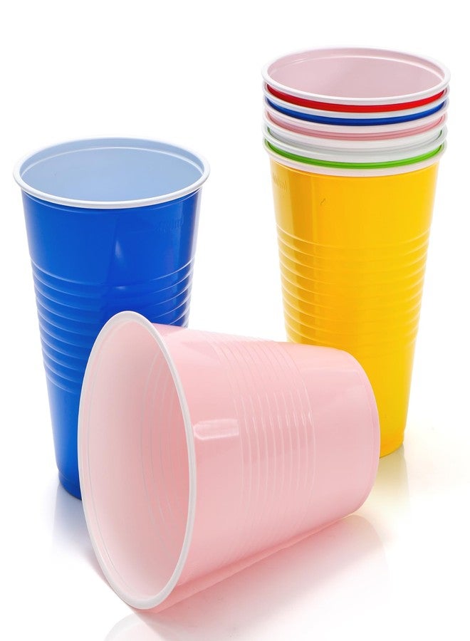 Goaste 240 Pack Plastic Party Cups, 16OZ Disposable Beverage Drinking Cups, Colorful Water Tumbler Cups for Birthday Party Bachelorette Camping Indoor Outdoor Events, Assorted Colors - Image 4