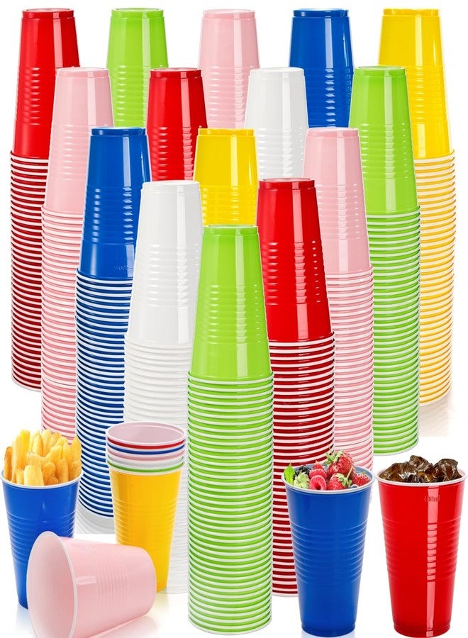 Goaste 240 Pack Plastic Party Cups, 16OZ Disposable Beverage Drinking Cups, Colorful Water Tumbler Cups for Birthday Party Bachelorette Camping Indoor Outdoor Events, Assorted Colors - Image 1