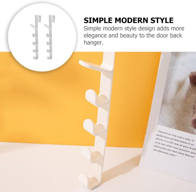 Nail-Free Multi-Function Over Door Hooks 2pcs White Plastic Coat and Hat Hangers for Home Bathroom Towel Storage Organizer - Image 5