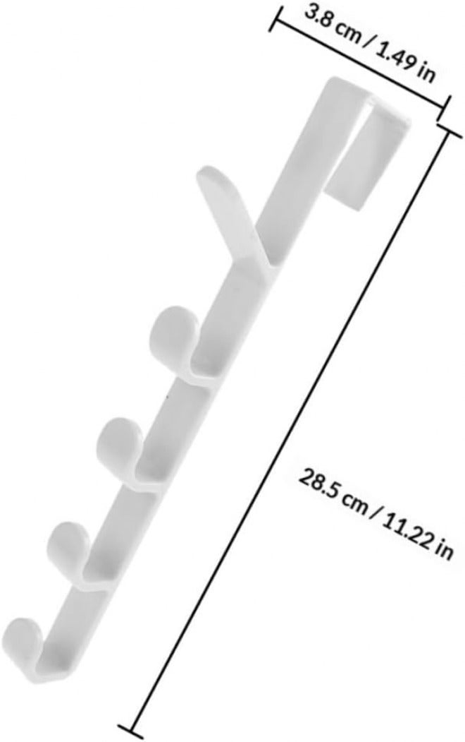 Nail-Free Multi-Function Over Door Hooks 2pcs White Plastic Coat and Hat Hangers for Home Bathroom Towel Storage Organizer - Image 2