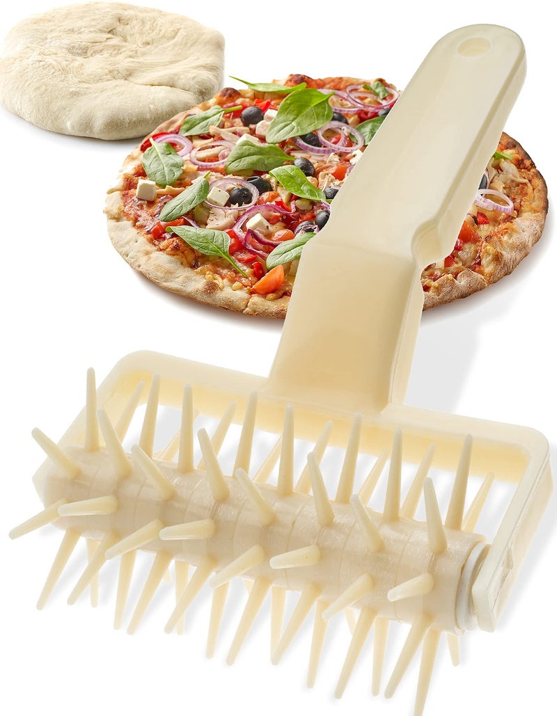 Orblue Pizza Dough Docker Pizza Roller with Spikes Pizza Docking Tool for Home Commercial Kitchen Pizza Oven Accessories that Prevent Dough from Blistering