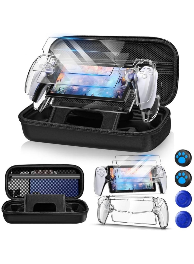 PS5 Portal 12-in-1 Accessory Bundle, Hard Case, Clear Protective Case, 2 Screen Protectors, 4 Thumb Grips, Carbon Black - Image 1