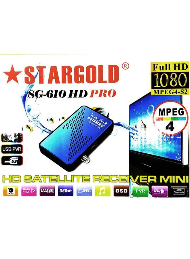 Stargold STARGOLD SG-610 HD Pro Full HD 1080p Satellite Receiver - MPEG4-S2, USB PVR, Media Player, 4000 Channels 
