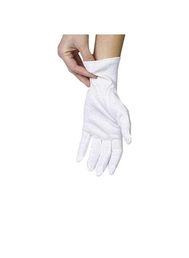 ANSMIO 2 Pairs Cotton Gloves White Gloves For Dry Hands Cotton Gloves For Eczema Moisturizing Night Gloves White Gloves 100% Cotton Size M (2 Pairs)  - Image 1