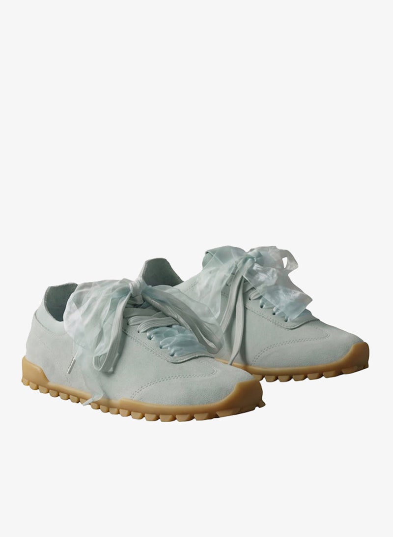 CALVIN KLEIN Ribbon Lace Suede Trainers - Image 3