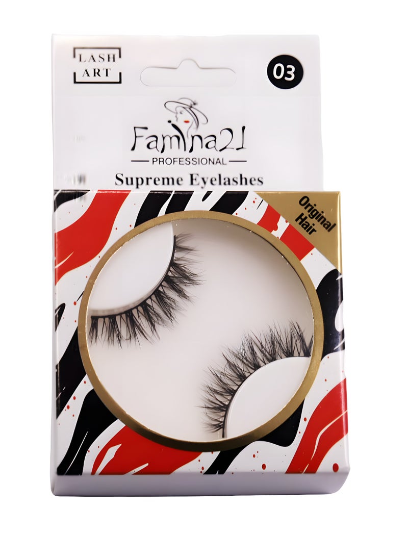 FAMINA21 Famina21 Supreme Eyelashes - 20 Models, Natural and Lightweight, Reusable False Eyelashes (FM03)  - Image 1