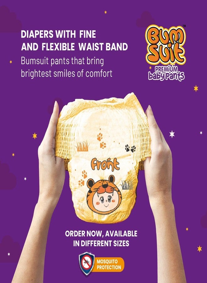 Bumsuit Premium Baby Pants Diapers Medium (7–12kg), 32 Count | India’s 1st Mosquito Protection | 12 Hr Absorption | Soft Cottony Breathable Fabric | 3D Liner Technology | Leak Guard & Rash-Free Comfort - Image 3