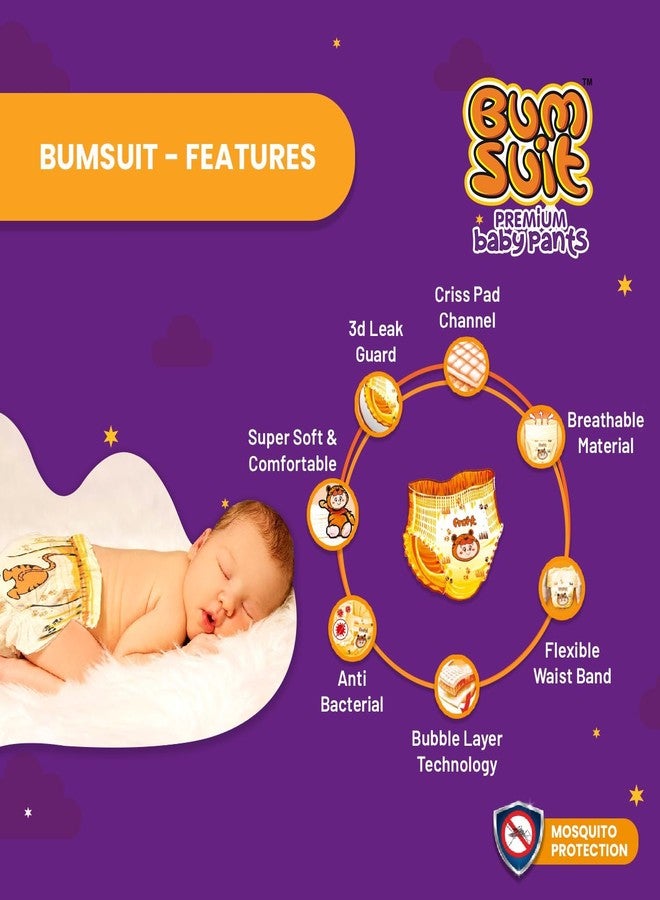 Bumsuit Premium Baby Pants Diapers Medium (7–12kg), 32 Count | India’s 1st Mosquito Protection | 12 Hr Absorption | Soft Cottony Breathable Fabric | 3D Liner Technology | Leak Guard & Rash-Free Comfort - Image 4