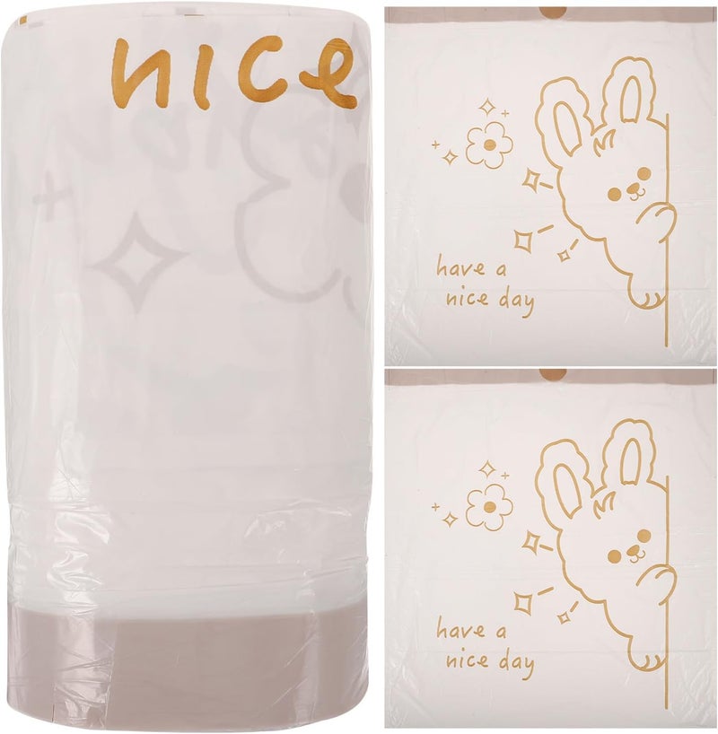 60pcs Large Capacity Drawstring Garbage Bags Thickened Kitchen Trash Bags Household Portable with Decorative Print for Restaurant and Bedroom Use - Image 1