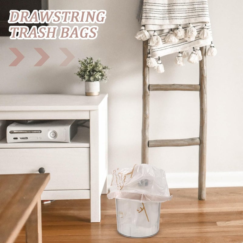 60pcs Large Capacity Drawstring Garbage Bags Thickened Kitchen Trash Bags Household Portable with Decorative Print for Restaurant and Bedroom Use - Image 4