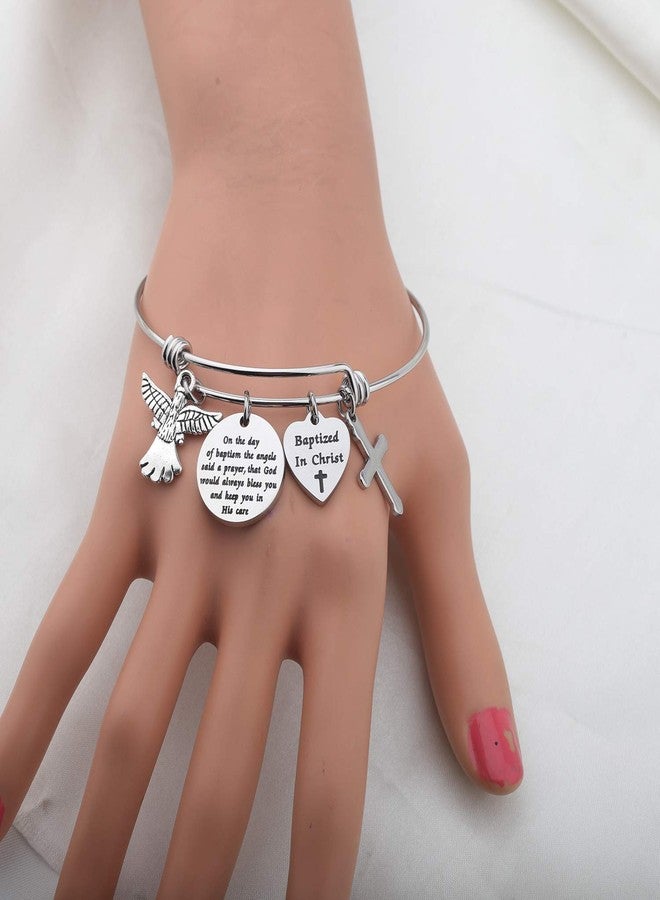 MYOSPARK Baptism Gift On The Day Of Baptized The Angels Said A Prayer Cross Bracelet Religious Gift For Family Friends (Baptized in christ bracelet) - Image 4