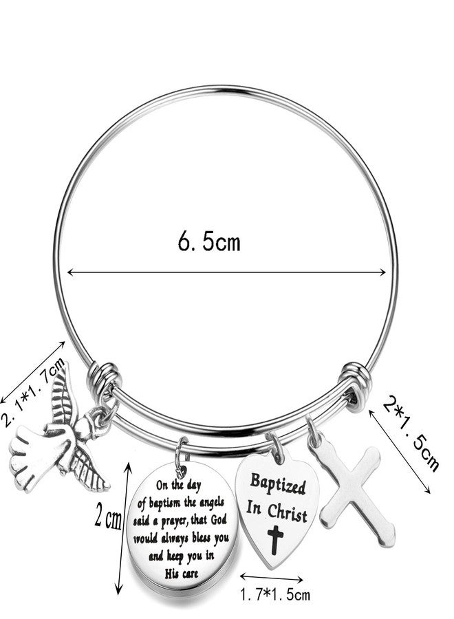 MYOSPARK Baptism Gift On The Day Of Baptized The Angels Said A Prayer Cross Bracelet Religious Gift For Family Friends (Baptized in christ bracelet) - Image 5