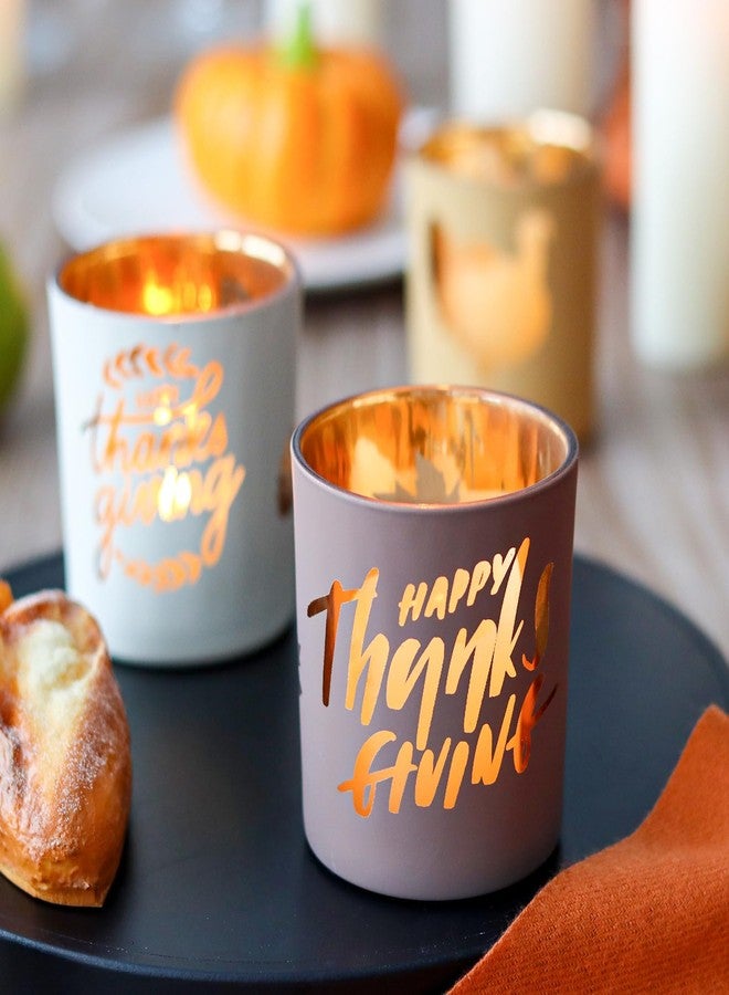 WDHODEC Thanksgiving Candle Holders 4PCS Votive for Fall, Party, Bedroom, Kitchen, Table Decor and Indoor Decorations - Image 5