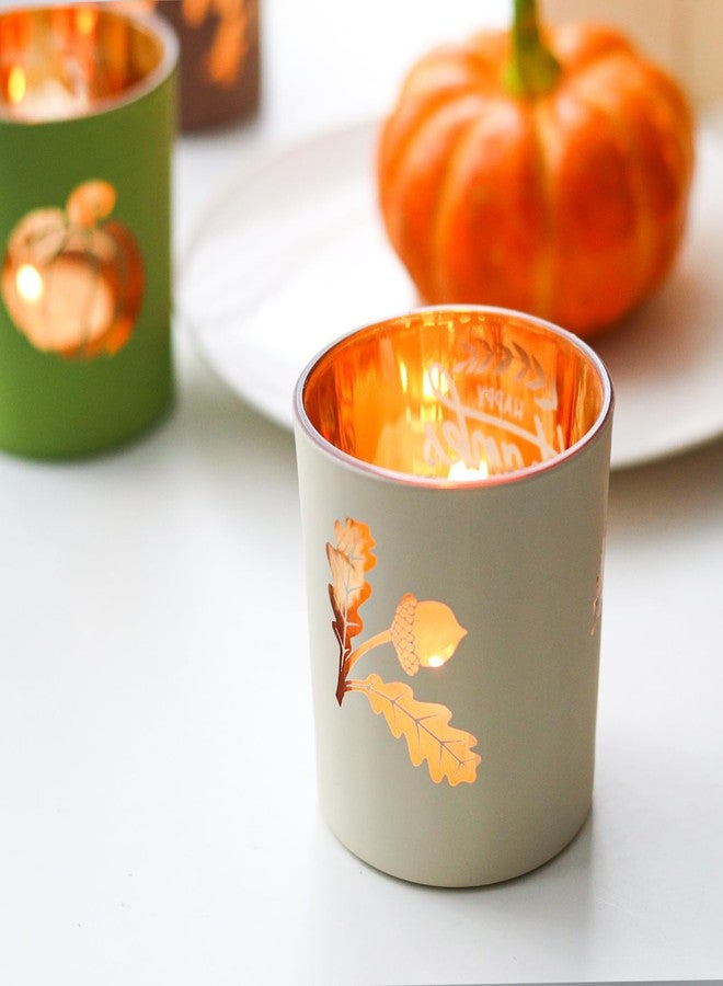 WDHODEC Thanksgiving Candle Holders 4PCS Votive for Fall, Party, Bedroom, Kitchen, Table Decor and Indoor Decorations - Image 3
