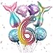 Sowide 6th Mermaid Birthday DecorationsPink Blue Balloons Kit Sea Balloon Tail Balloons for Girls Mermaid Party Baby Shower - Image 2