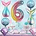 Sowide 6th Mermaid Birthday DecorationsPink Blue Balloons Kit Sea Balloon Tail Balloons for Girls Mermaid Party Baby Shower - Image 4