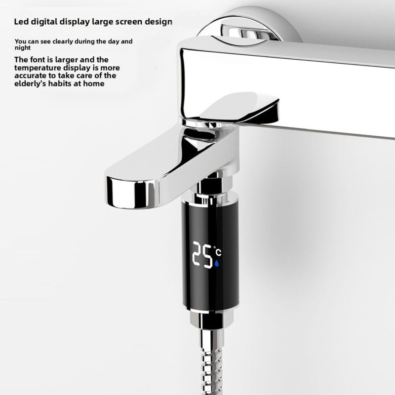 مقياس حرارة ماء صنبور الاستحمام للصنابير بقطر 1/2 بوصة – مضاد للماء، مع شاشة رقمية ذكية لعرض درجة الحرارة وضوء LED خارجي - Image 5