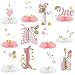 Moinchore 12 Pcs One Silly Goose Birthday Decoration Girls Honeycomb Centerpieces Pink White Silly Goose Table Decoration Cake Balloon Heart Flowers Table Topper for 1st Birthday Party Favor Supplie - Image 2
