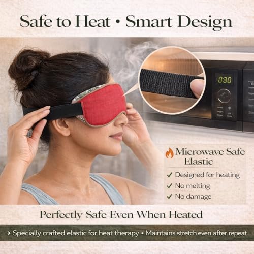 Aksobha Herbal Eye Mask for Migraine Relief – Chemical-Free Hot & Cold Therapy (Gel-Free) with Adjustable Strap | Microwaveable Reusable Cotton Eye Pack for Headache, Sinus, Puffy Eyes & Stress Relief - Image 5