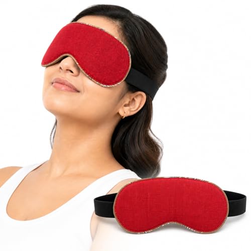 Aksobha Herbal Eye Mask for Migraine Relief – Chemical-Free Hot & Cold Therapy (Gel-Free) with Adjustable Strap | Microwaveable Reusable Cotton Eye Pack for Headache, Sinus, Puffy Eyes & Stress Relief - Image 1