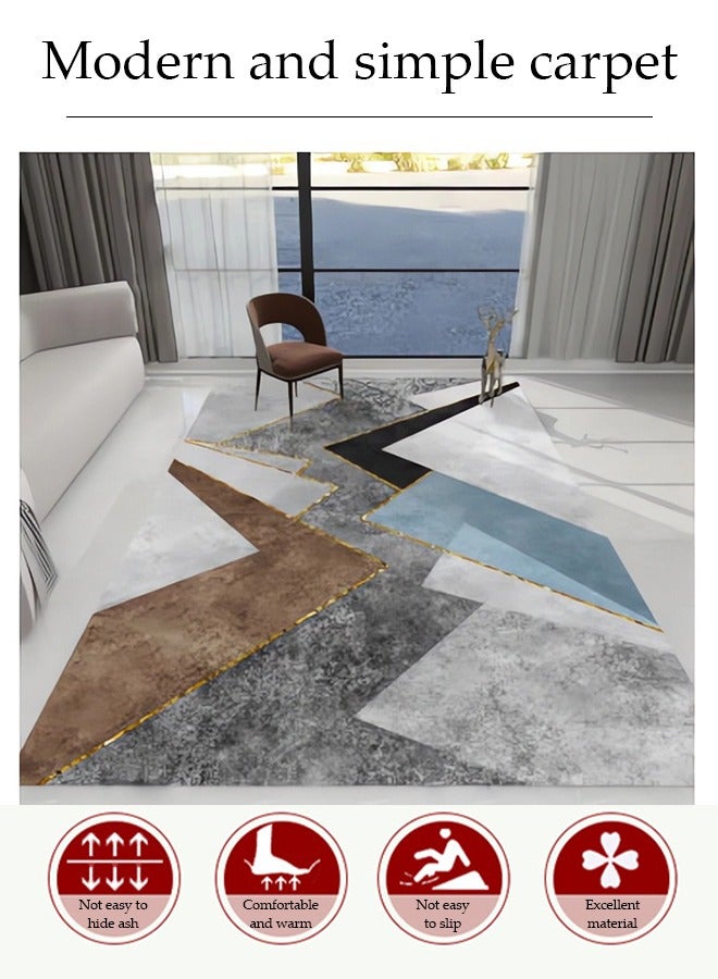 Loquat Rugs Living Room Rugs Modern Abstract Rug Geometric Carpet Non-slip Short Pile Rug Large Rugs for Living Room Soft Bedroom Area Rug (160*230 cm) - Image 3