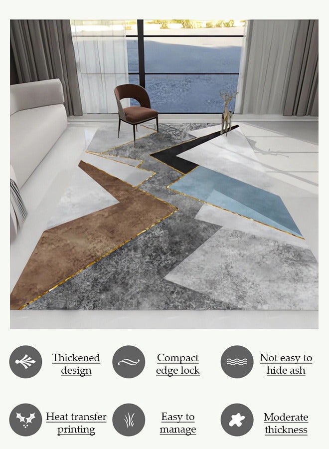 Loquat Rugs Living Room Rugs Modern Abstract Rug Geometric Carpet Non-slip Short Pile Rug Large Rugs for Living Room Soft Bedroom Area Rug (160*230 cm) - Image 5
