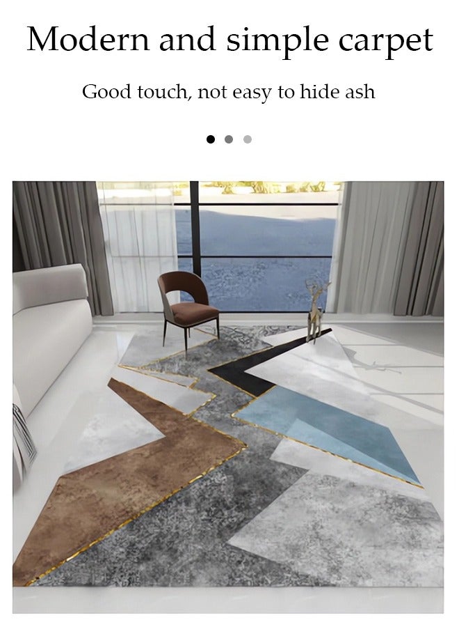 Loquat Rugs Living Room Rugs Modern Abstract Rug Geometric Carpet Non-slip Short Pile Rug Large Rugs for Living Room Soft Bedroom Area Rug (160*230 cm) - Image 2