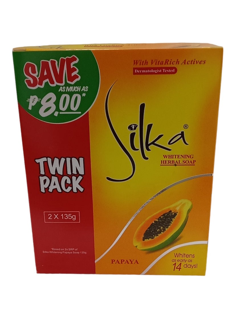 Silka Silka Papaya Skin Whitening Soap 2 x 135 gm 