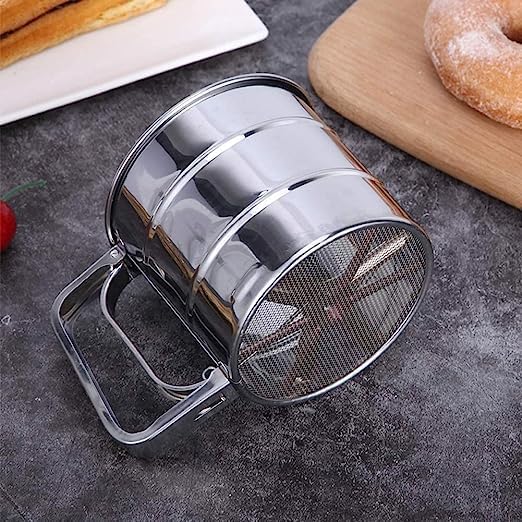 OOSARY Flour SifterAtta chhani Hand Press Design Stainless Steel Flour Sifter Corrosion Resistant Large Capacity Flour Sieve Cup for Sugar Flour and Coffee Powder Atta Chalni - Image 5