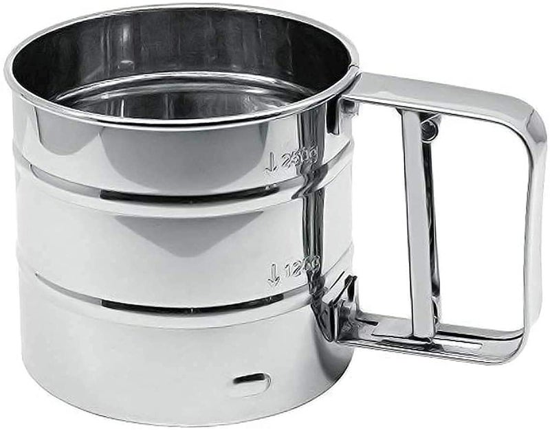 OOSARY Flour SifterAtta chhani Hand Press Design Stainless Steel Flour Sifter Corrosion Resistant Large Capacity Flour Sieve Cup for Sugar Flour and Coffee Powder Atta Chalni - Image 1