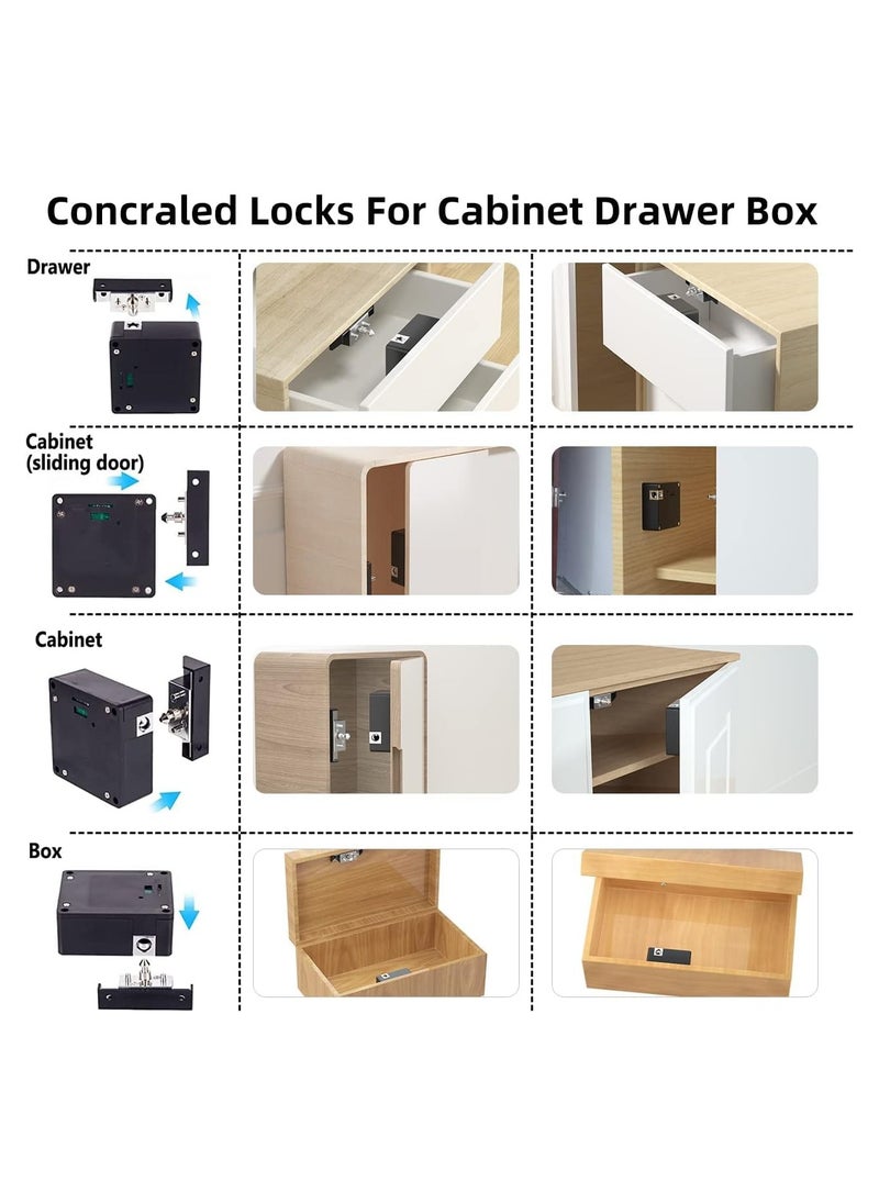 Generic Electronic Cabinet Lock,Kid Hidden Drawer Locks for Children, Hidden DIY Cabinet Lock with Slide Latch Lock for Double Door Cabinet Drawer Wooden Cupboard  - Image 3