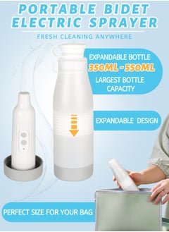 ibsun Portable Bidet High Pressure Rechargeable Travel Bidet,550ML Handheld Shattaf for Travel  - Image 3