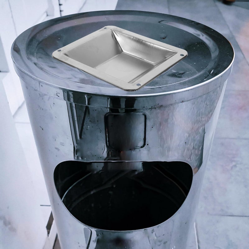Stainless Steel Outdoor Ashtray With Signage High Reliability Waste Bin - Image 3