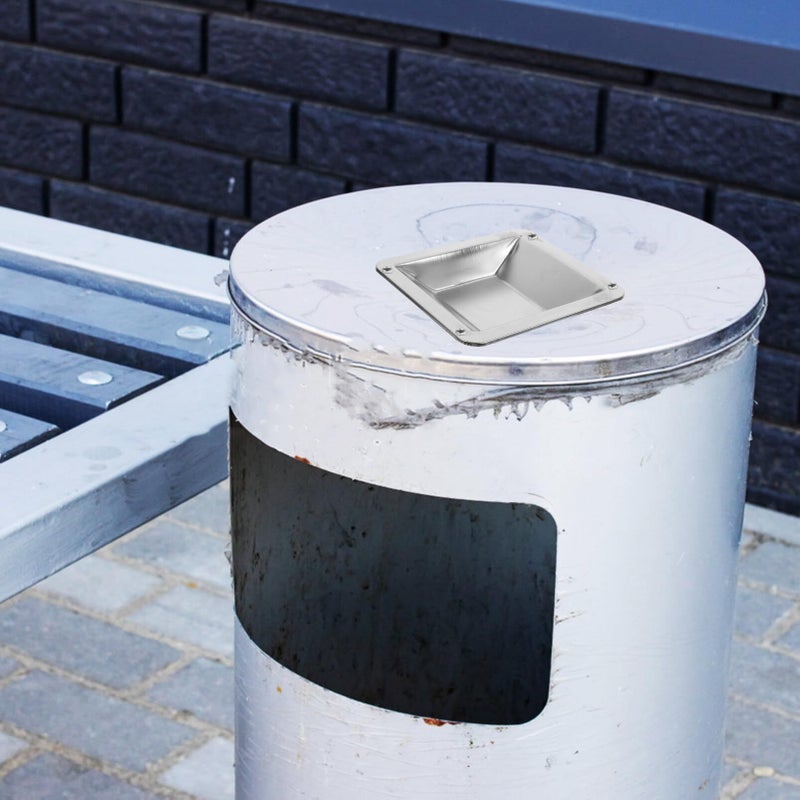 Stainless Steel Outdoor Ashtray With Signage High Reliability Waste Bin - Image 4