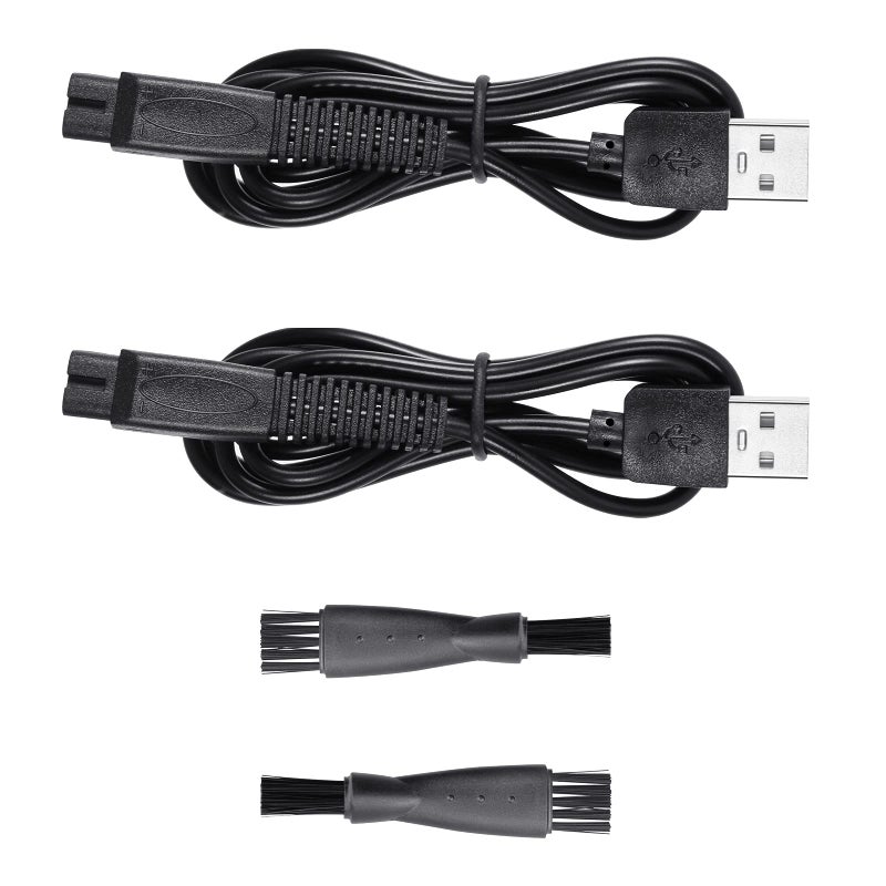 Smays Charging Cable Replacement for Hatteker Shaver Electric Micro Touch Solo Trimmer Razor Pitbull Skull Shaver USB Charger Cord with Brush 2Pack - Image 3