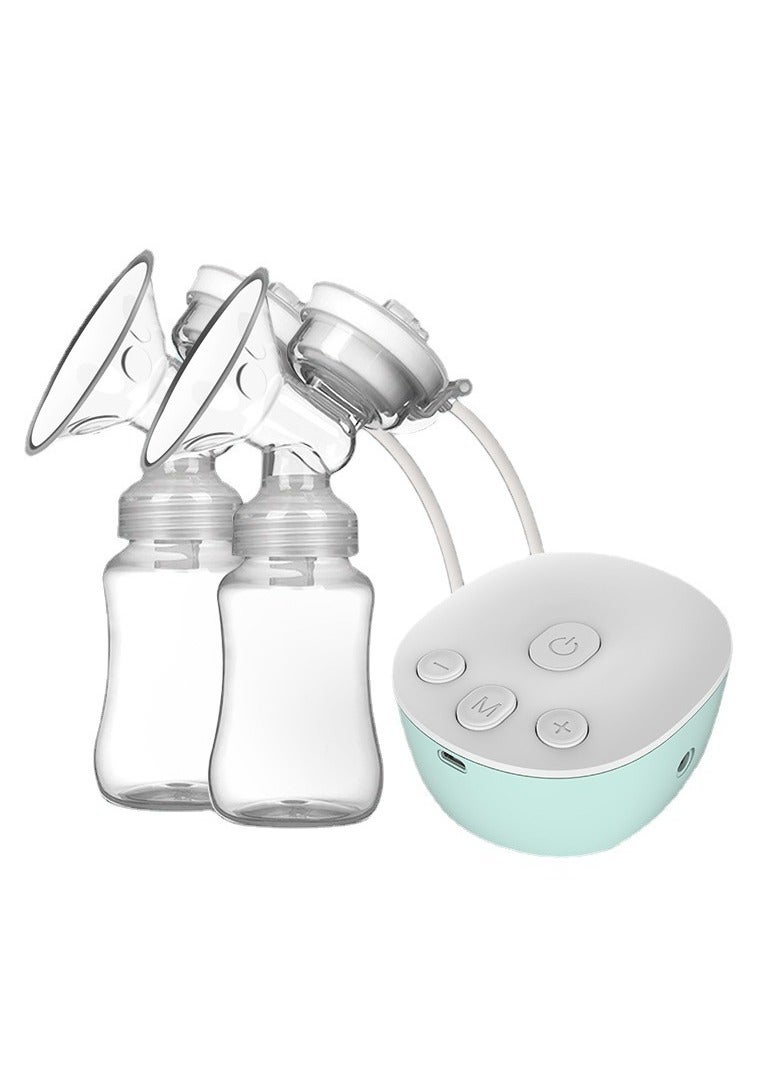 Electric Double Breast Pump, Dual Suction Nursing Breastfeeding Pump Anti-Backflow Adjustable Suction, Pumping  Massaging Modes Ultra-Quiet USB-Powered Milk Pump for Travel, Home BPA Free - Image 1