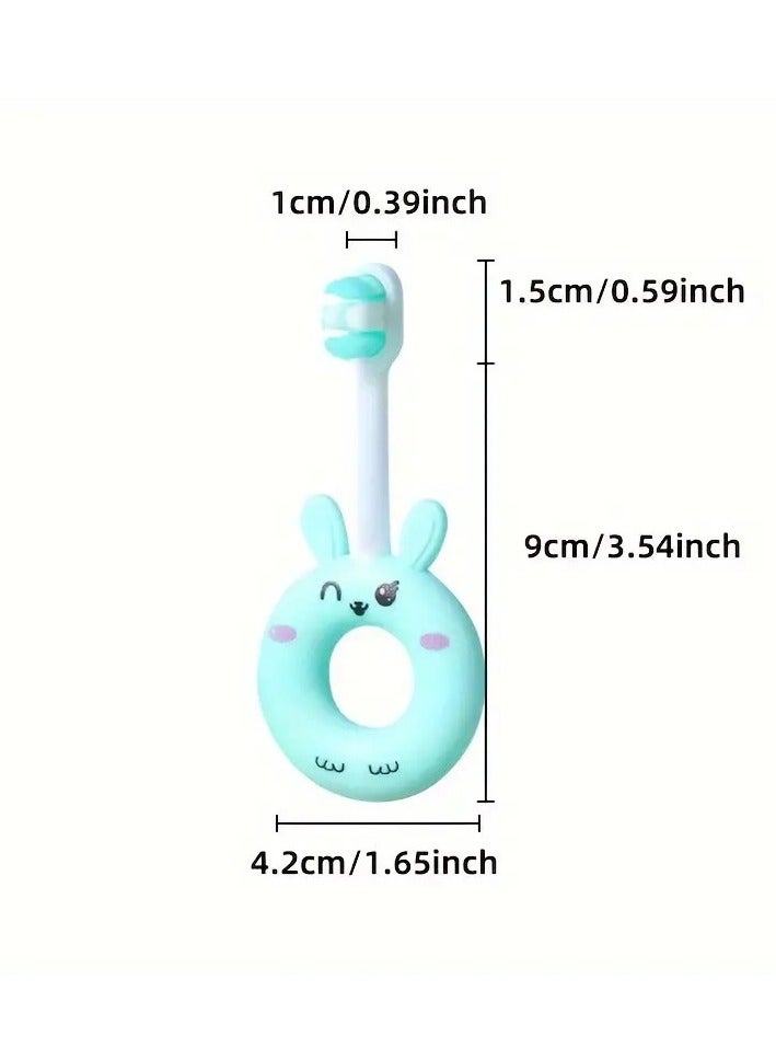 أطفال صغيرة فرشاة أسنان ناعمة من السيليكون للأطفال الصغار من عمر 0 ​​إلى 3 سنوات، تصميم كرتوني لطيف، شعيرات فائقة النعومة، تنظيف لطيف للأسنان الحساسة، لون أزرق - Image 2