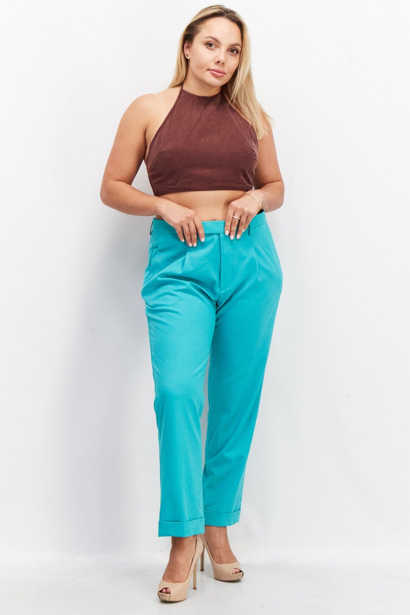ASOS بلوزة نسائية بدون أكمام بحمالة عنق، مارون - Image 4