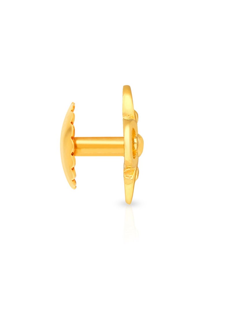 Malabar Gold and Diamonds 22k 916 Purity Gold Studs Earrings for Girls DZER392Y  - Image 2