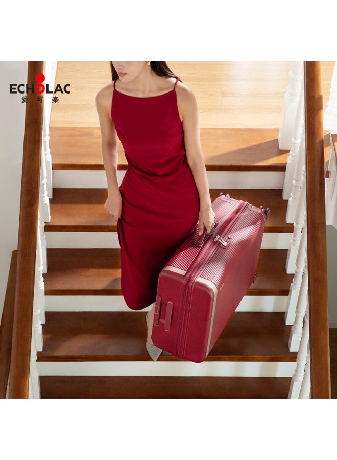Echolac Luxury High-end مقاوم للخدوش Dynasty أمتعة صندوق جهاز العروس مهر العروس Box أحمر 28 بوصة