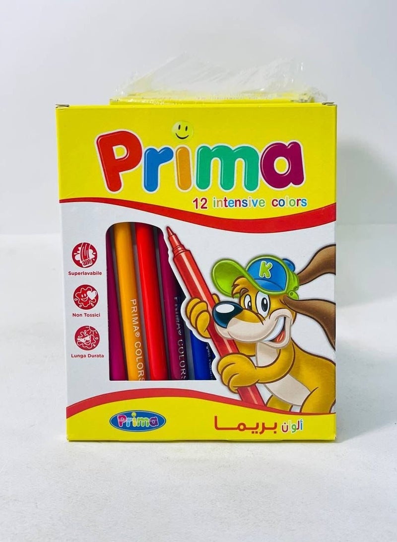 بريما الوان فلوماستر من بريما - 12 لون الوان  متعددة - Image 2