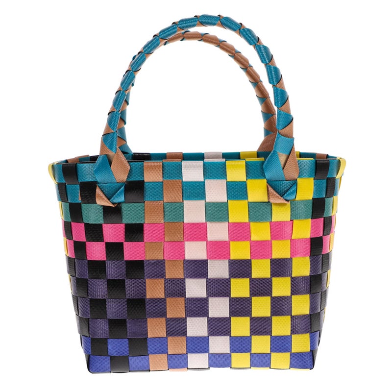 SHOWERORO Woven Hand Basket Decorative Basket African Market Produce Display Basket Weaved Picnic Basket Market - Image 1