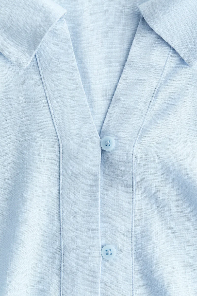 H&M Sleeveless linen-blend shirt