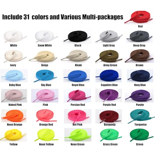Handshop Flat Shoelaces 5/16" - Shoe Laces Replacements For Sneakers and Athletic Shoes Ivory 54 inch (137cm) - Image 3
